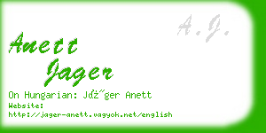 anett jager business card
